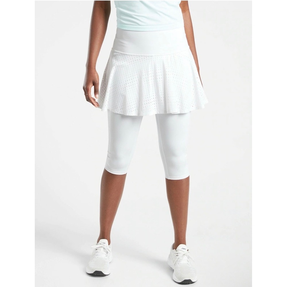 Athleta A-Game 2-in-1 Crop Skirted Leggings White XL
